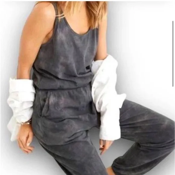 NWOT! - AERIE 100% Cotton Everyday Track Jumpsuit Romper w/Pockets - Picture 4 of 15